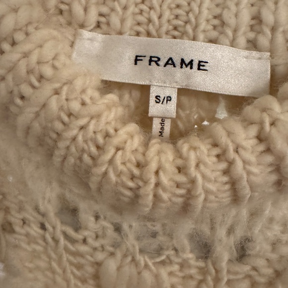 Frame Popcorn Stripe Alpaca-Blend Sweater white - Small - NWOT - Picture 3 of 3